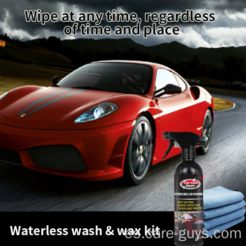 Producto de limpieza de automóviles de lavado y cera sin agua